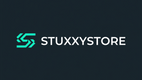 A dark navy background with the STUXXYSTORE logo centered, featuring a teal stylized 'S' icon and white brand text.